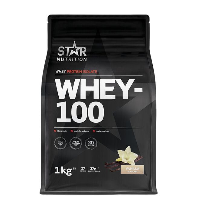 Star Nutrition Whey-100 Vassleprotein 1 kg Vanilj