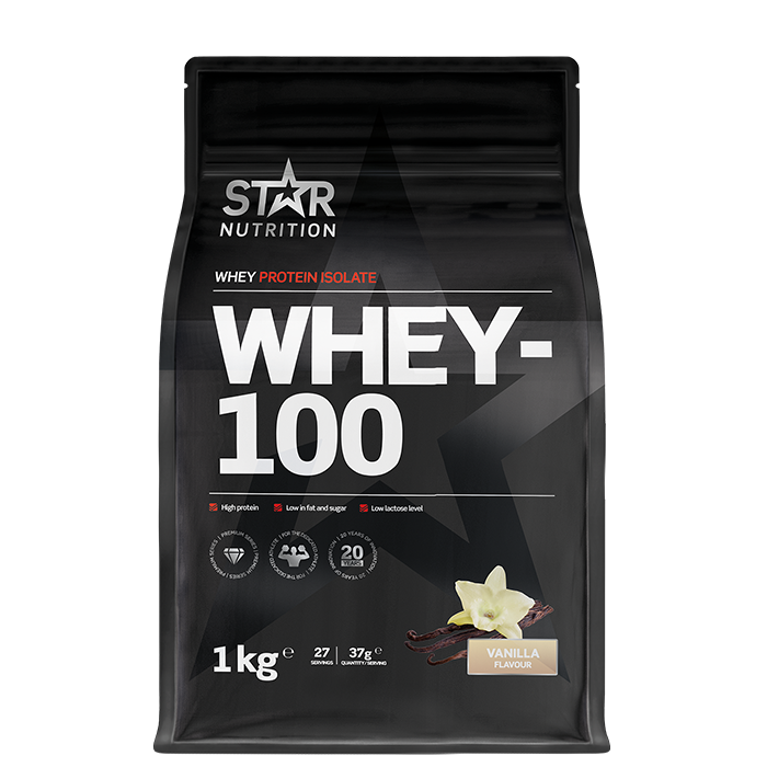 Star Nutrition Whey-100 Vassleprotein 1 kg Vanilj