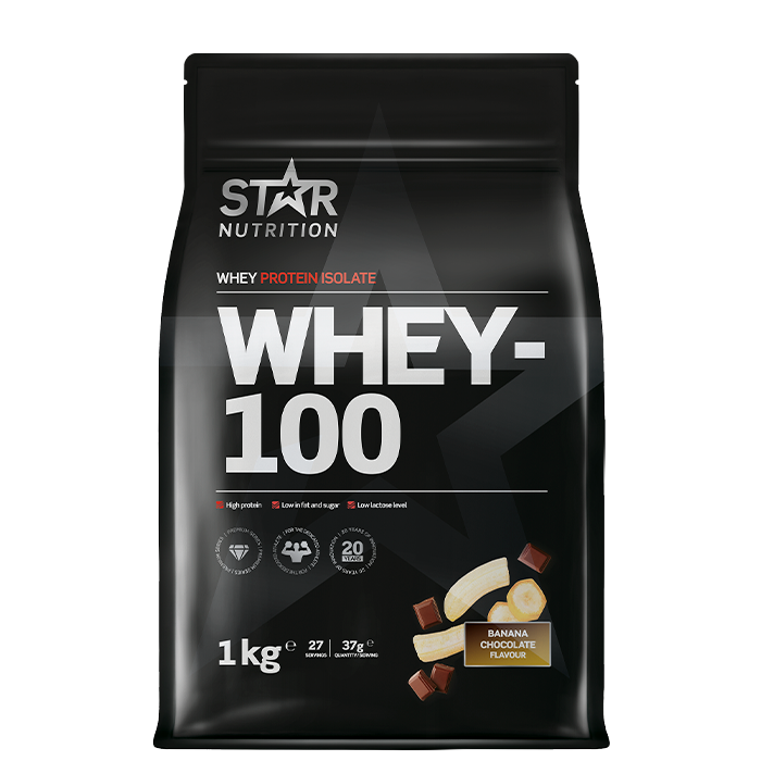 Star Nutrition Whey-100 Vassleprotein 1 kg Banana Chocolate
