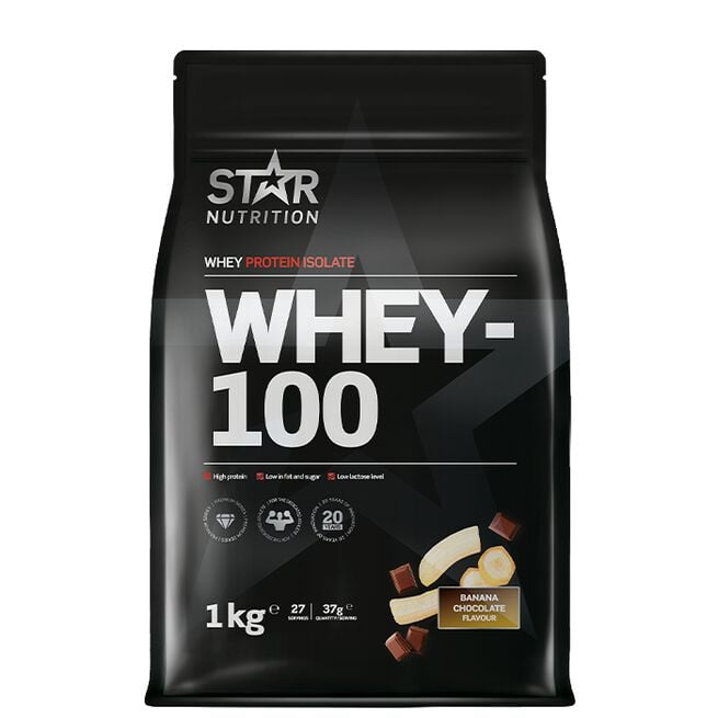Star Nutrition Whey-100 Vassleprotein 1 kg Banana Chocolate