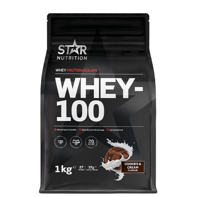 Star Nutrition Whey-100 Vassleprotein 1 kg Cookies and Cream