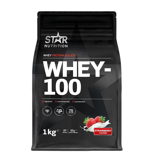 Star Nutrition Whey-100 Vassleprotein 1 kg Jordgubb