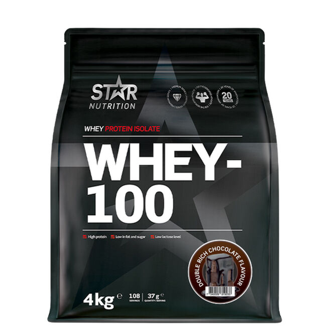 Star Nutrition Whey-100 Vassleprotein 4 kg Choklad