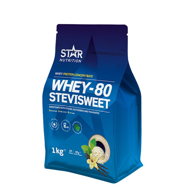 Star Nutrition Whey-80 SteviSweet Vassleprotein 1 kg Vanilla