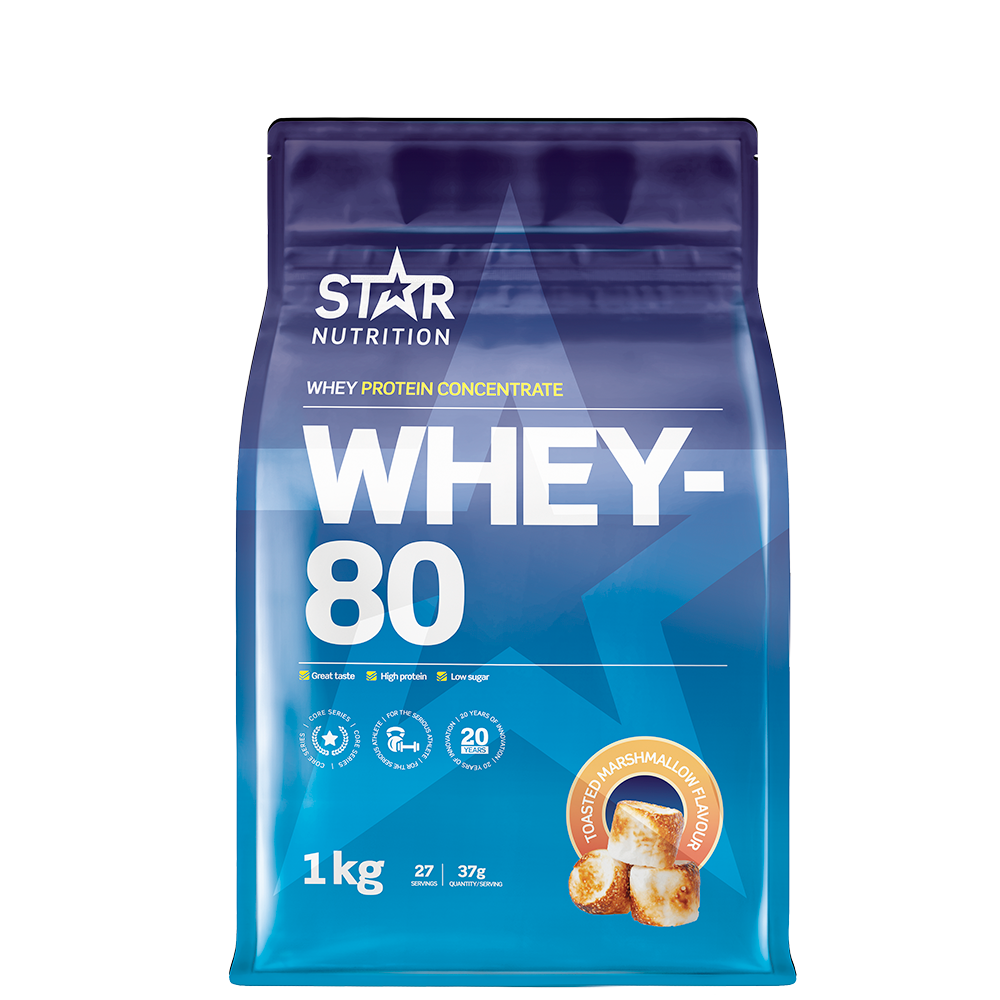 Star Nutrition Whey-80 Vassleprotein 1 kg Toasted Marshmallow