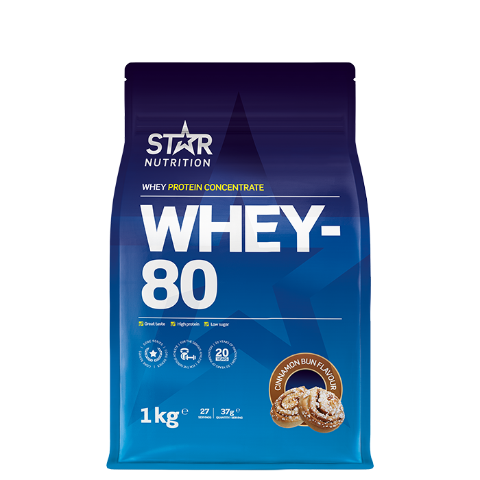 Star Nutrition Whey-80 Vassleprotein 1 kg Cinnamon Bun