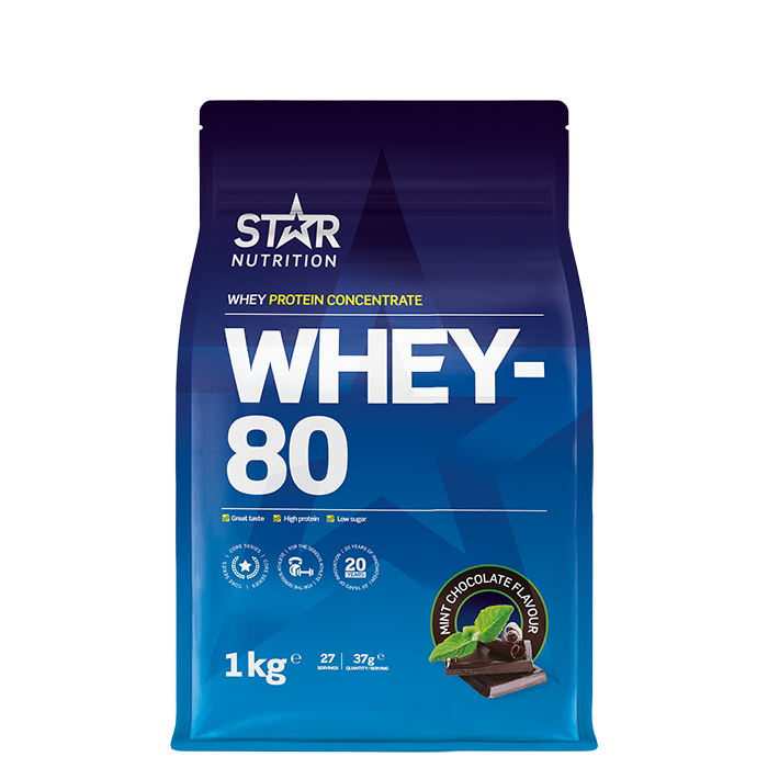 Star Nutrition Whey-80 Vassleprotein 1 kg Mintchoklad