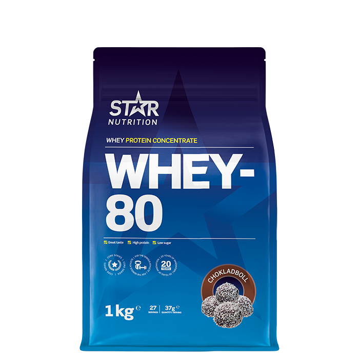 Star Nutrition Whey-80 Vassleprotein 1 kg Chokladboll
