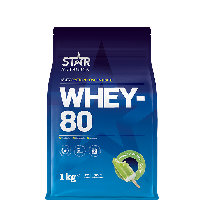 Star Nutrition Whey-80 Vassleprotein 1 kg Vanilla Pear