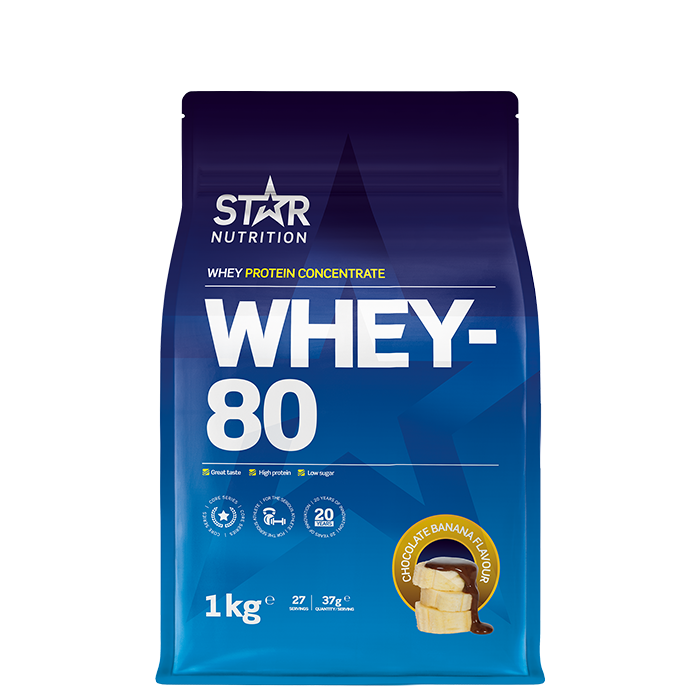 Star Nutrition Whey-80 Vassleprotein 1 kg Chokladbanan