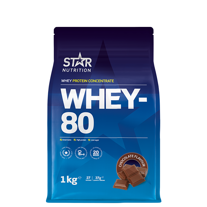 Star Nutrition Whey-80 Vassleprotein 1 kg Choklad