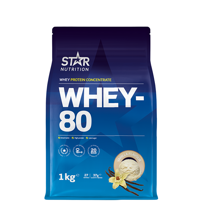 Star Nutrition Whey-80 Vassleprotein 1 kg Vanilj