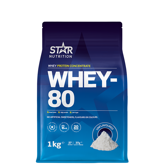 Star Nutrition Whey-80 Vassleprotein 1 kg Naturell