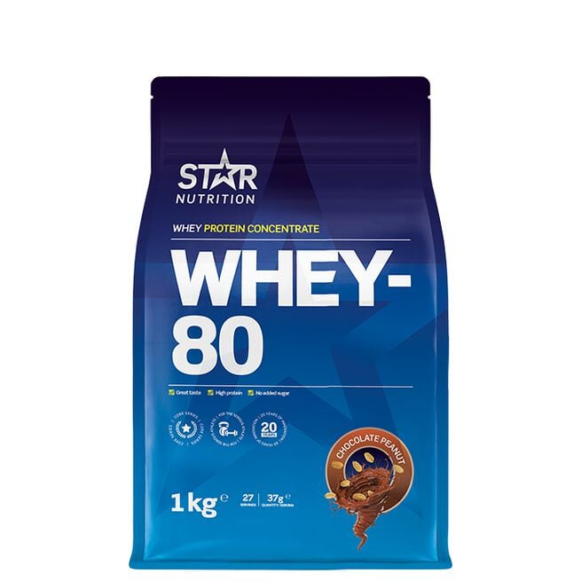 Star Nutrition Whey-80 Vassleprotein 1 kg Chocolate Peanut