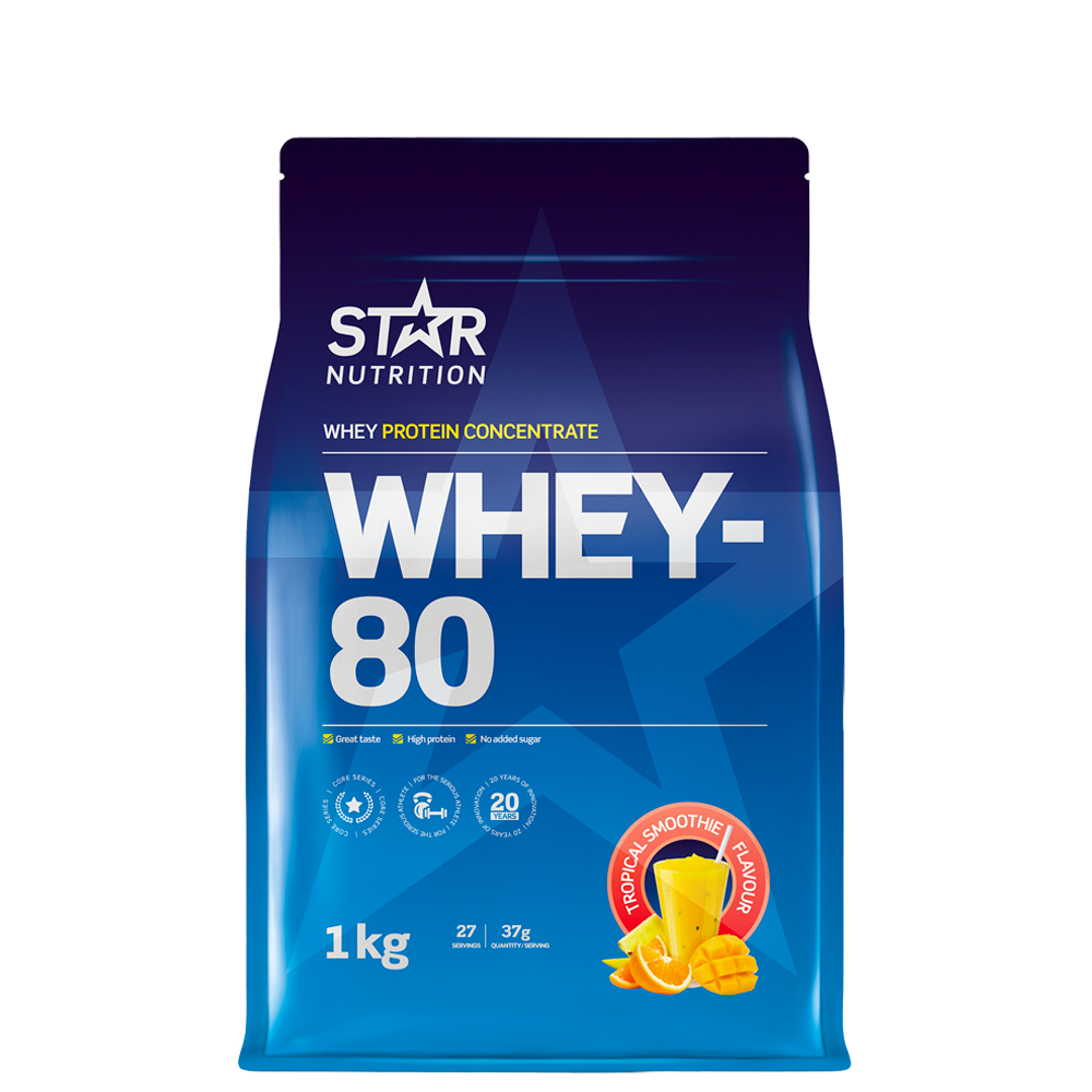 Star Nutrition Whey-80 Vassleprotein 1 kg Tropical Smoothie