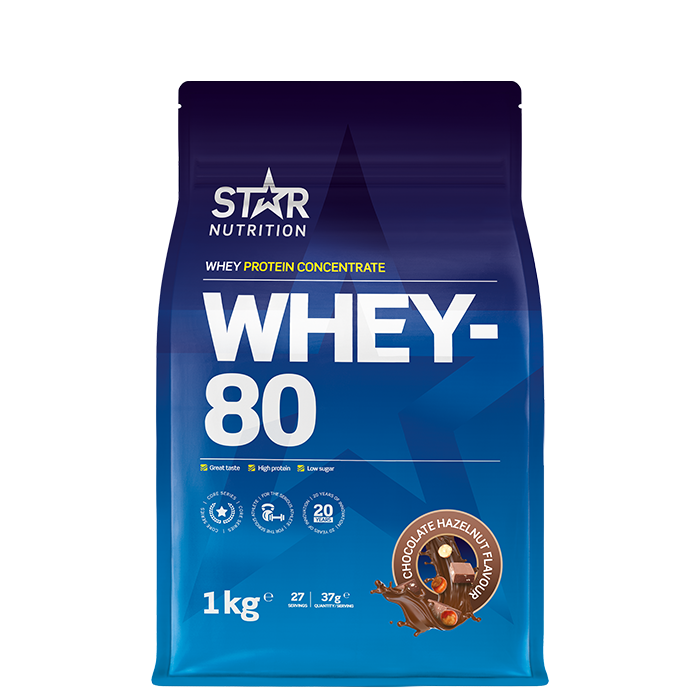 Star Nutrition Whey-80 Vassleprotein 1 kg Chocolate Hazelnut