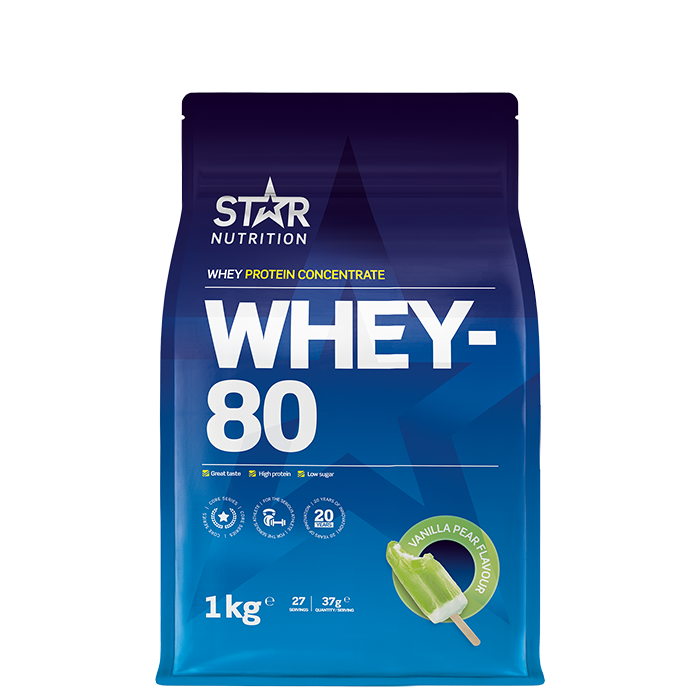 Star Nutrition Whey-80 Vassleprotein 1 kg Vanilla Pear