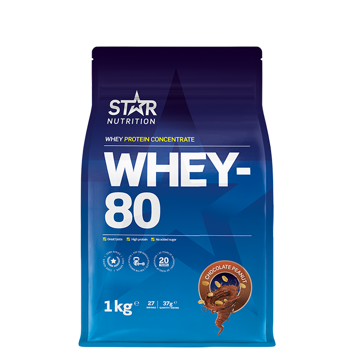 Star Nutrition Whey-80 Vassleprotein 1 kg Chocolate Peanut