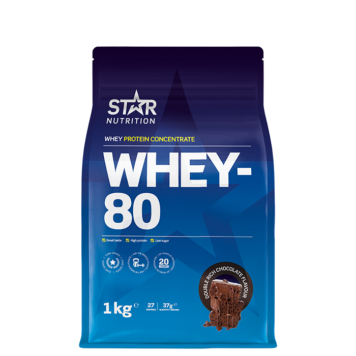 Star Nutrition Whey-80 Vassleprotein 1 kg Double Rich Chocolate