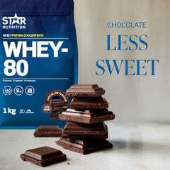Star Nutrition Whey-80 Vassleprotein 1 kg Choklad (less sweet)