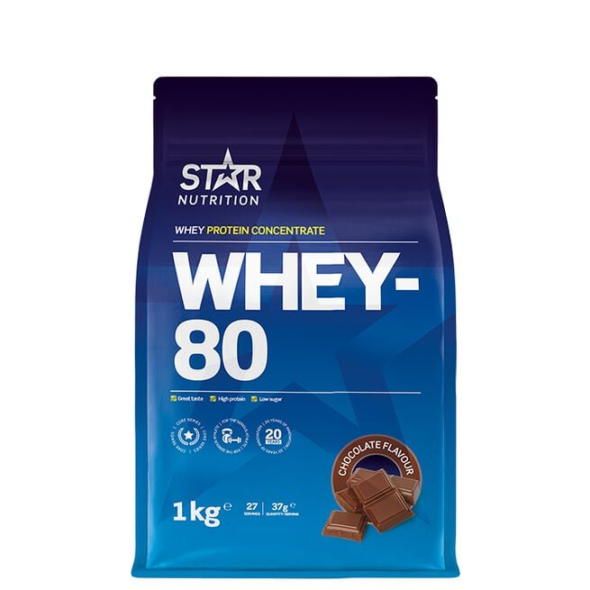 Star Nutrition Whey-80 Vassleprotein 1 kg Choklad