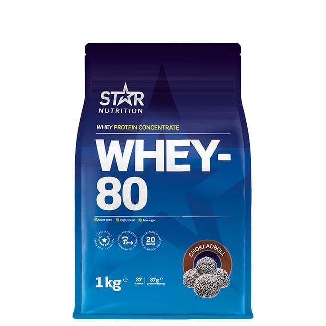 Star Nutrition Whey-80 Vassleprotein 1 kg Chokladboll