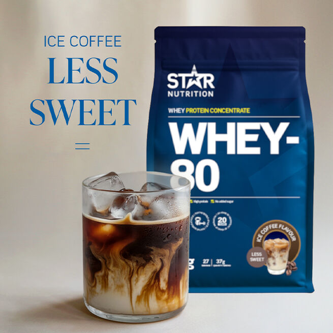 Star Nutrition Whey-80 Vassleprotein 1 kg Ice-Coffee Less Sweet (NEW)