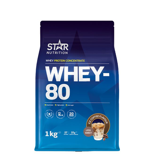 Star Nutrition Whey-80 Vassleprotein 1 kg Ice-Coffee Less Sweet (NEW)