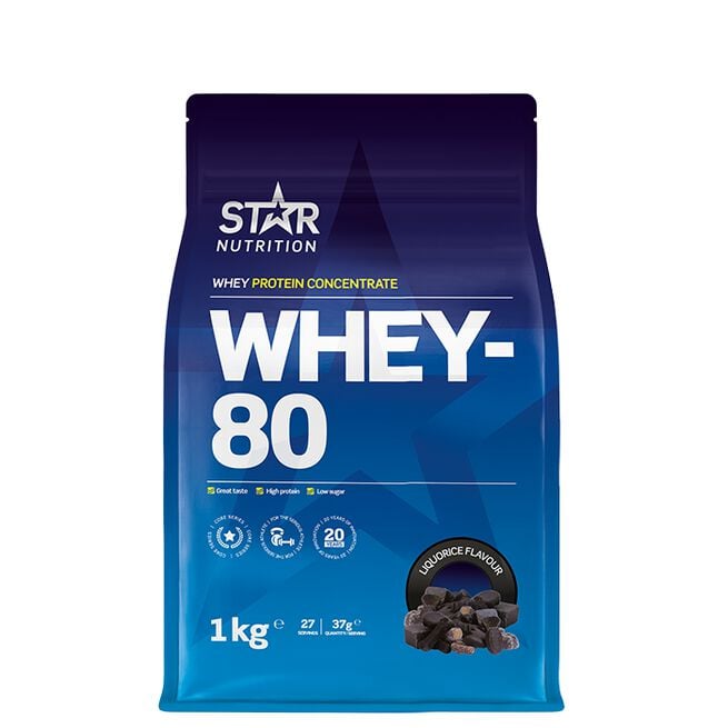 Star Nutrition Whey-80 Vassleprotein 1 kg Liquorice (Candy)