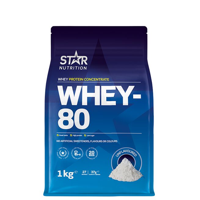 Star Nutrition Whey-80 Vassleprotein 1 kg Naturell