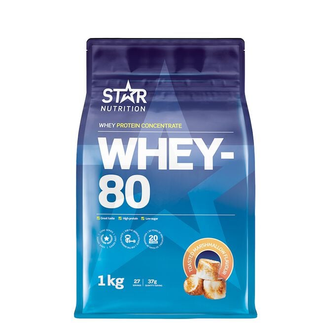 Star Nutrition Whey-80 Vassleprotein 1 kg Toasted Marshmallow