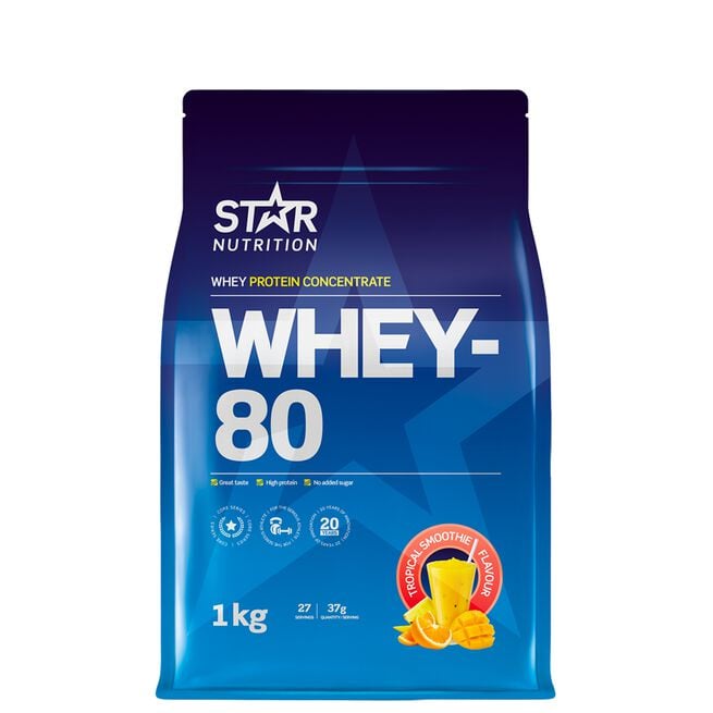 Star Nutrition Whey-80 Vassleprotein 1 kg Tropical Smoothie