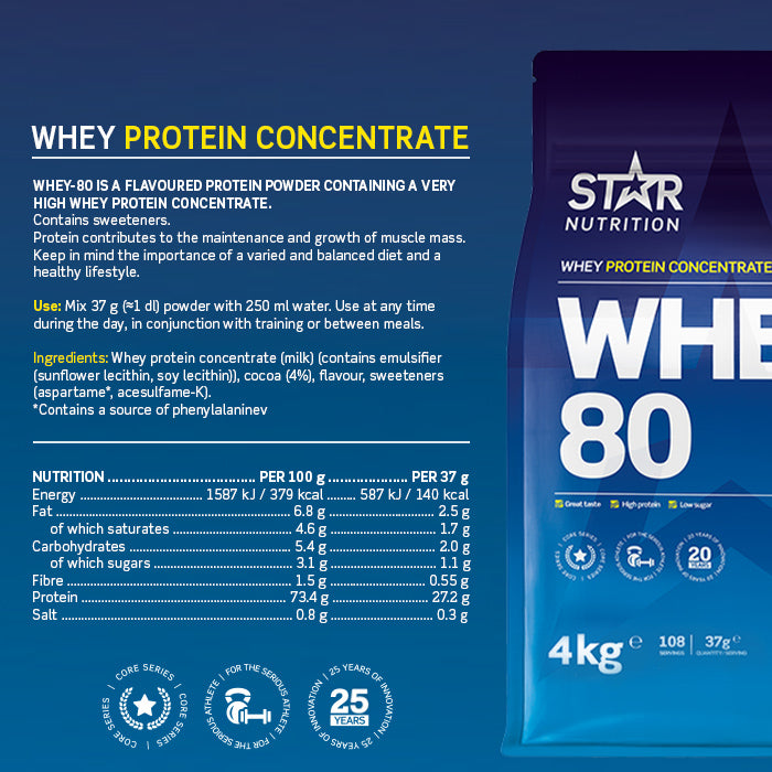 Star Nutrition Whey-80 Vassleprotein 4 kg