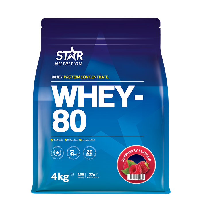 Star Nutrition Whey-80 Vassleprotein 4 kg Hallon