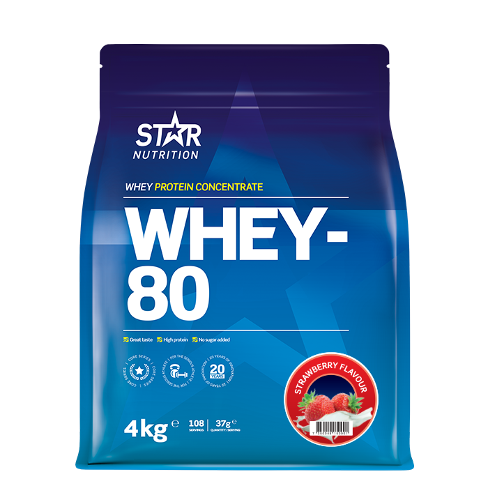 Star Nutrition Whey-80 Vassleprotein 4 kg Jordgubb