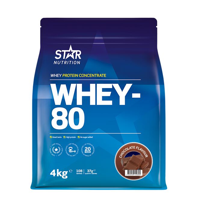 Star Nutrition Whey-80 Vassleprotein 4 kg Choklad