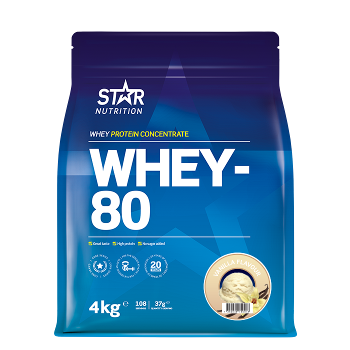 Star Nutrition Whey-80 Vassleprotein 4 kg Vanilj
