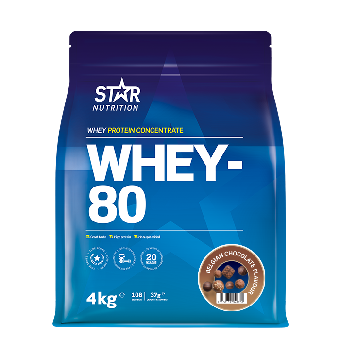 Star Nutrition Whey-80 Vassleprotein 4 kg Belgian Chocolate