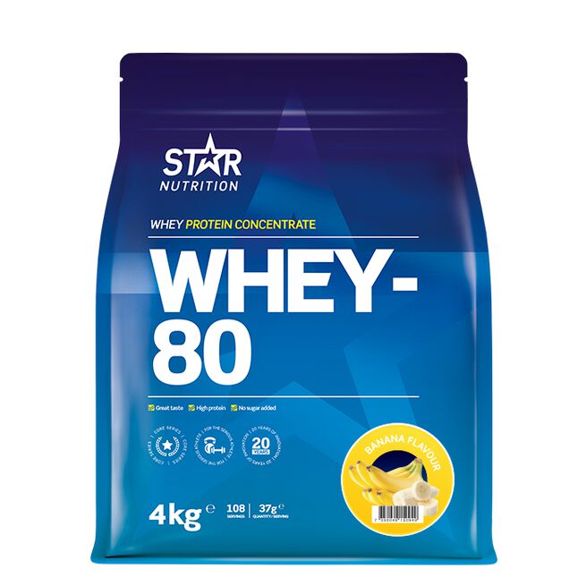 Star Nutrition Whey-80 Vassleprotein 4 kg Banan
