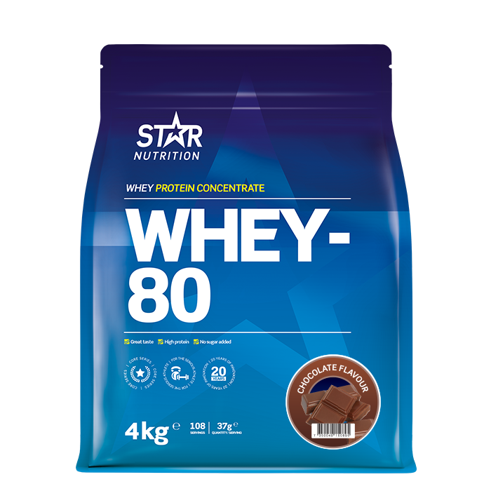 Star Nutrition Whey-80 Vassleprotein 4 kg Choklad