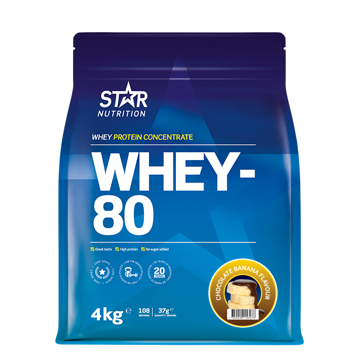 Star Nutrition Whey-80 Vassleprotein 4 kg Chokladbanan