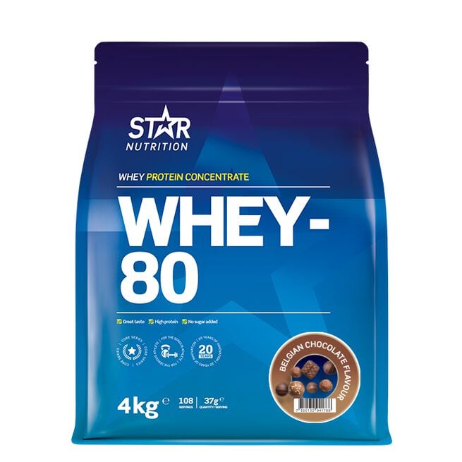 Star Nutrition Whey-80 Vassleprotein 4 kg Belgian Chocolate (NEW)