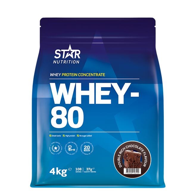 Star Nutrition Whey-80 Vassleprotein 4 kg Double Rich Chocolate