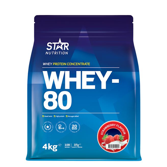Star Nutrition Whey-80 Vassleprotein 4 kg Jordgubb