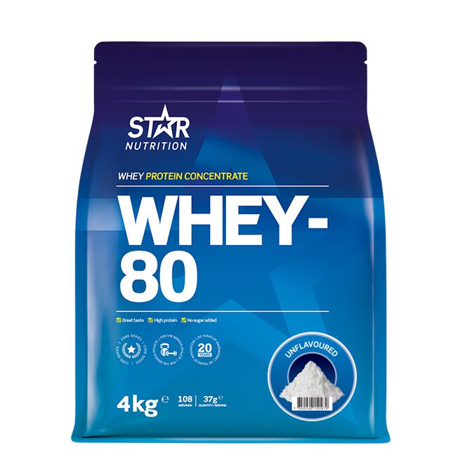 Star Nutrition Whey-80 Vassleprotein 4 kg Naturell
