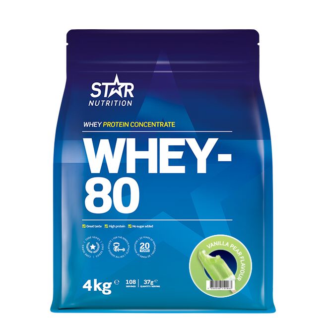 Star Nutrition Whey-80 Vassleprotein 4 kg Vanilla Pear