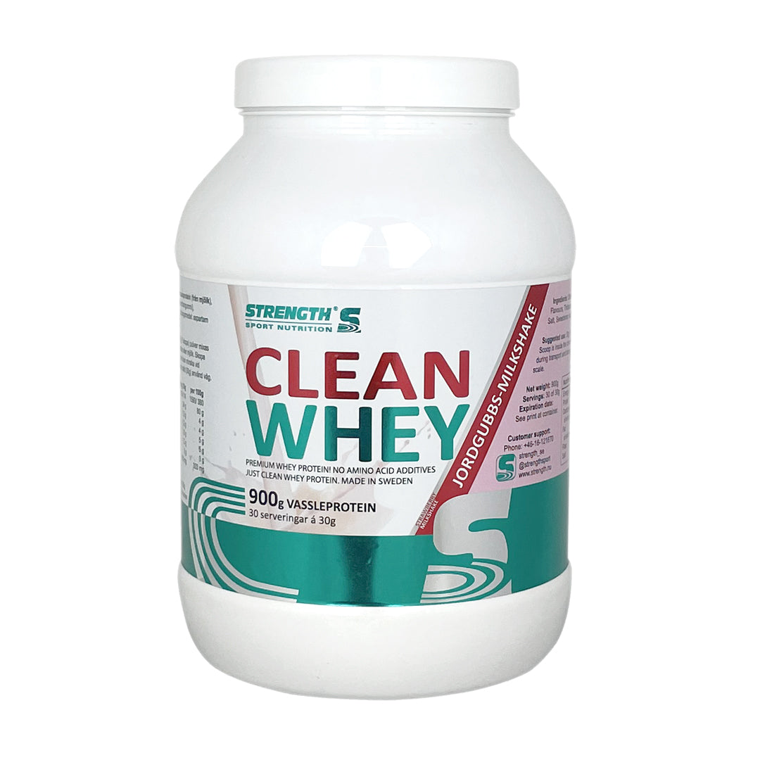 Strength Clean Whey 900g Jordgubb-Milkshake