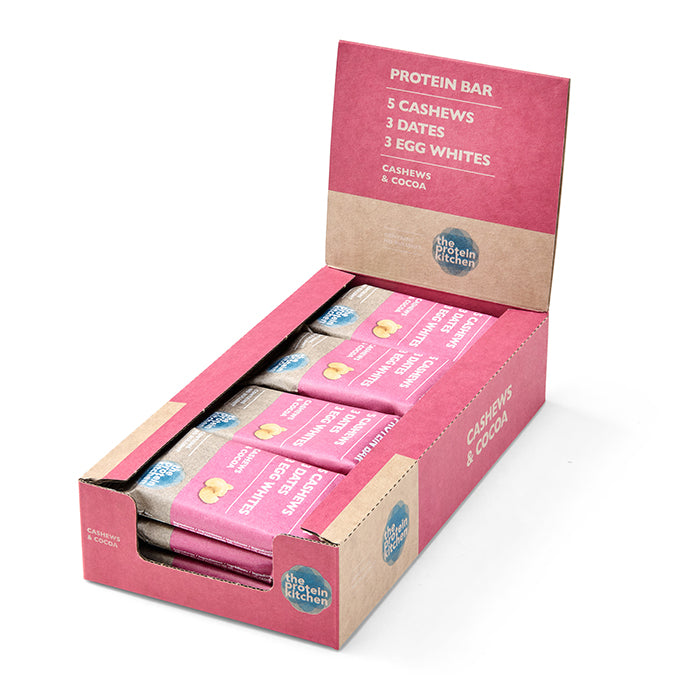 The Protein Kitchen 12 x Protein Bar, 50 g Cashew & Cocoa