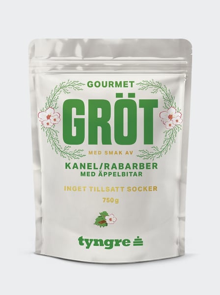 Tyngre Gourmetgröt Kanel/Rabarber Med Äppelbitar - 750g | Havre/Ris