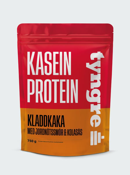 Tyngre Kasein Gammaldags Vanilj - 750g Kladdkaka med jordnötssmör och kolasås